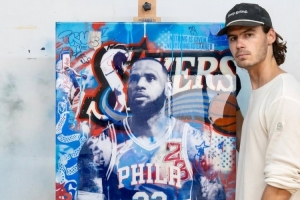 相信过程！球迷耗费50小时 为詹姆斯加盟76人制作精美宣传画